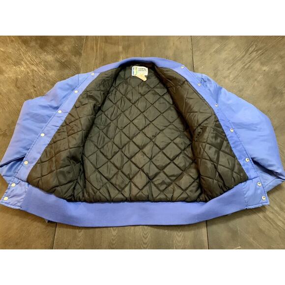 Vtg Trophy Jackets Patched Varsity Letterman Quilted Jacket Made USA Men's Small - Picture 8 of 11